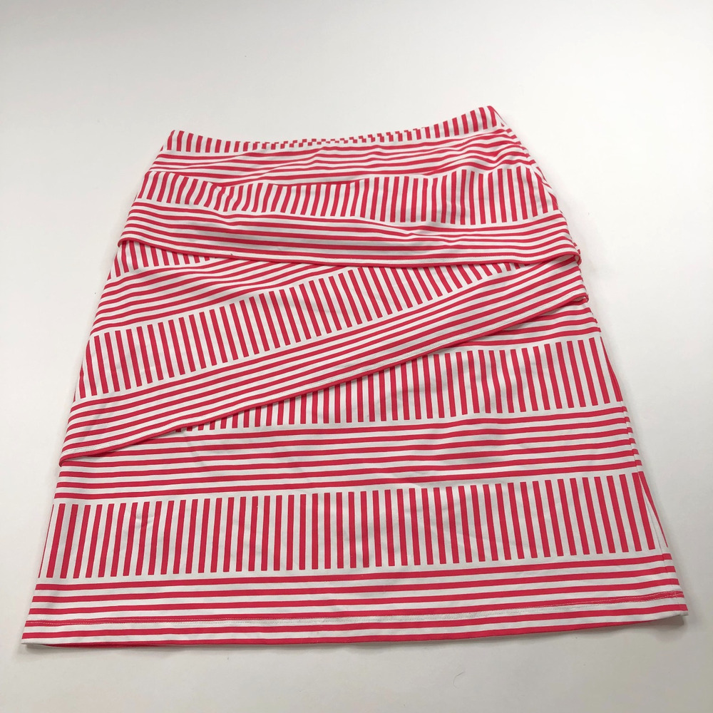 J.McLaughlin XS (Fits 28In) Tiered Pull On Women's Above Knee Skirt Red Pink